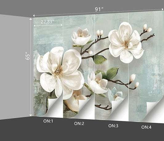 Floral Wallpaper Bedroom Modern Flowers murals Trendy