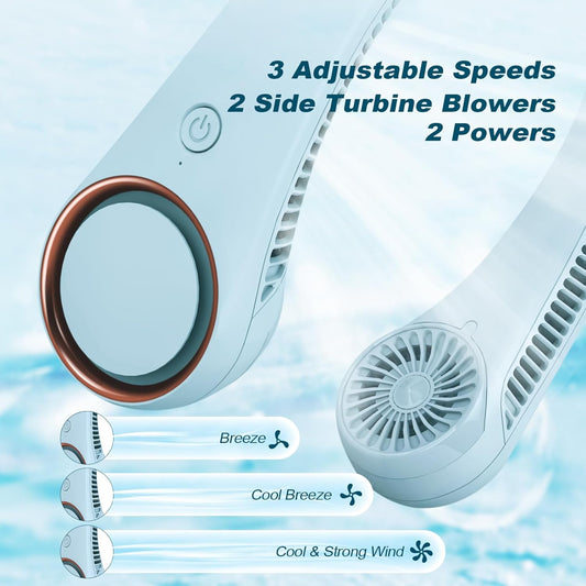 CIVPOWER Neck Fan: Portable Personal Neck Cooling Rechargeable Bladeless Fan